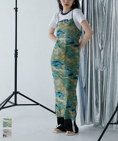 ニュアンス柄シアーキャミワンピース〔メール便可／40〕
