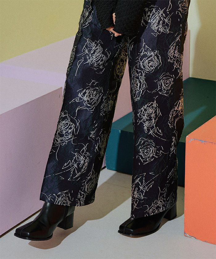 FENDI　ジャガード　ワイドパンツ　2019年 センタープレス　ブルーグレー 一部予約】センタープレスタックワイドパンツ ◇送料無料