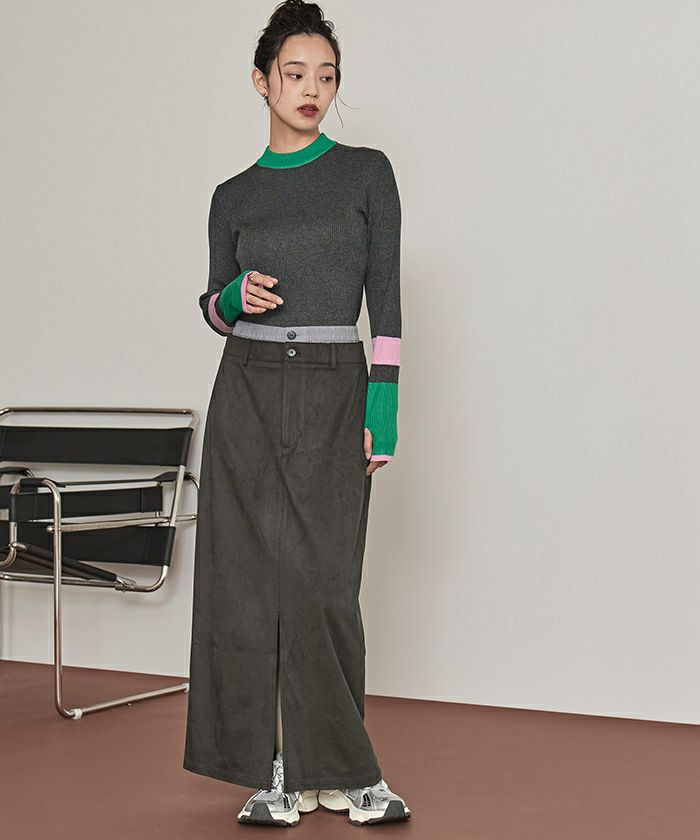 マルチ配色フィンガーリブニット〔メール便可／100〕 | miette