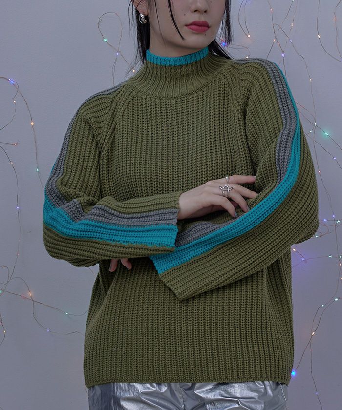 styling ハイネックニット ❤︎新作❤︎ハイネックライン入りニット/セーター/プルオーバー
