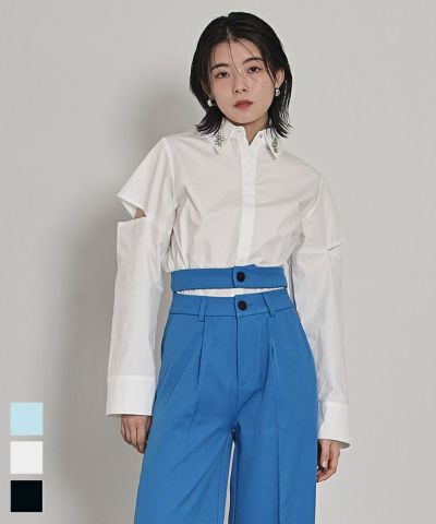 ビジューカラーショートシャツ〔メール便可／100〕