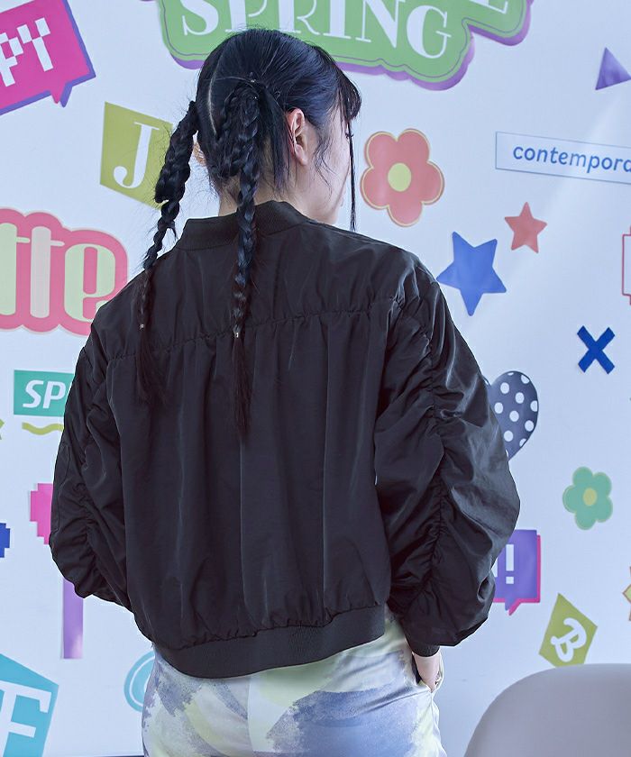 【美品】MECRE ボリュームバルーンブルゾン セール】【PLUS】ボリュームギャザーバルーンブルゾン（ブルゾン