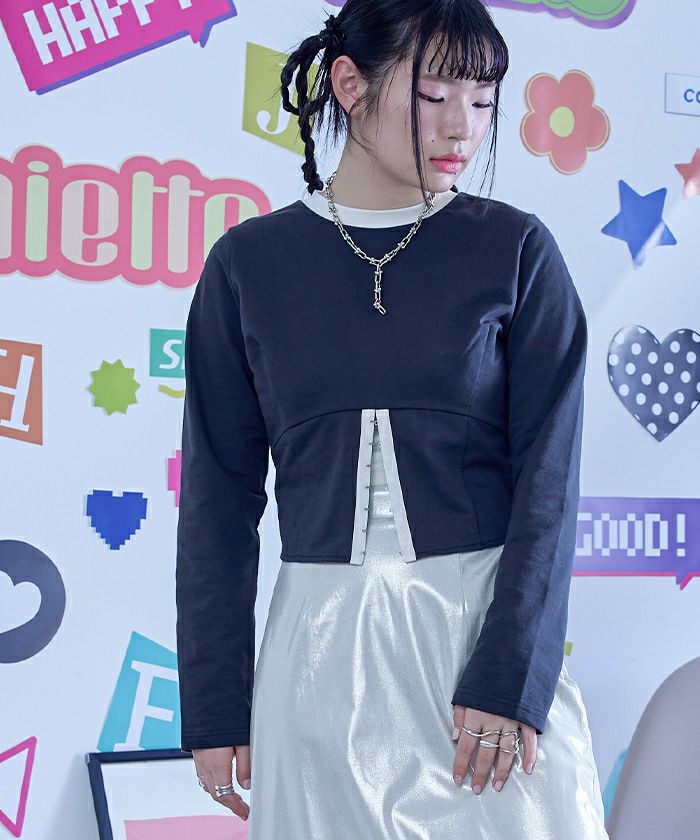 コルセットデザインミニ裏毛トップス〔メール便可／80〕 | miette