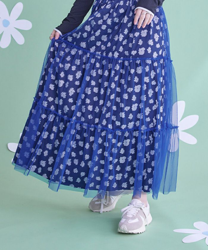 ⭐︎新品⭐︎チータープリントプリーツスカート Precious掲載】ダブルドットプリント/ドット&ラインフラワー