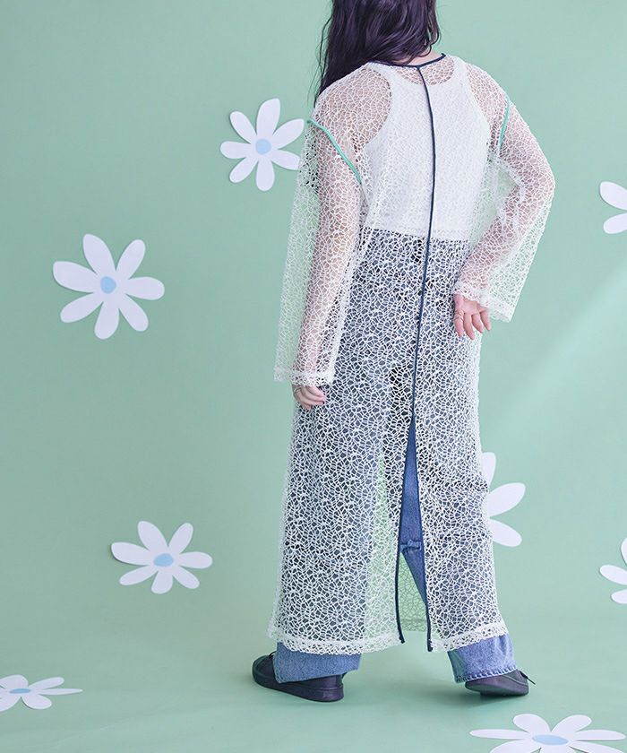 刺繍ギャザーワンピース