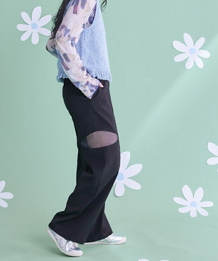 サイドシアー切替ワイドパンツ | miette