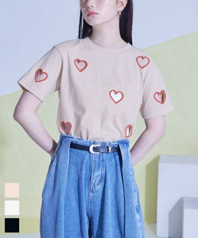 ハートカットTシャツ〔メール便可／50〕