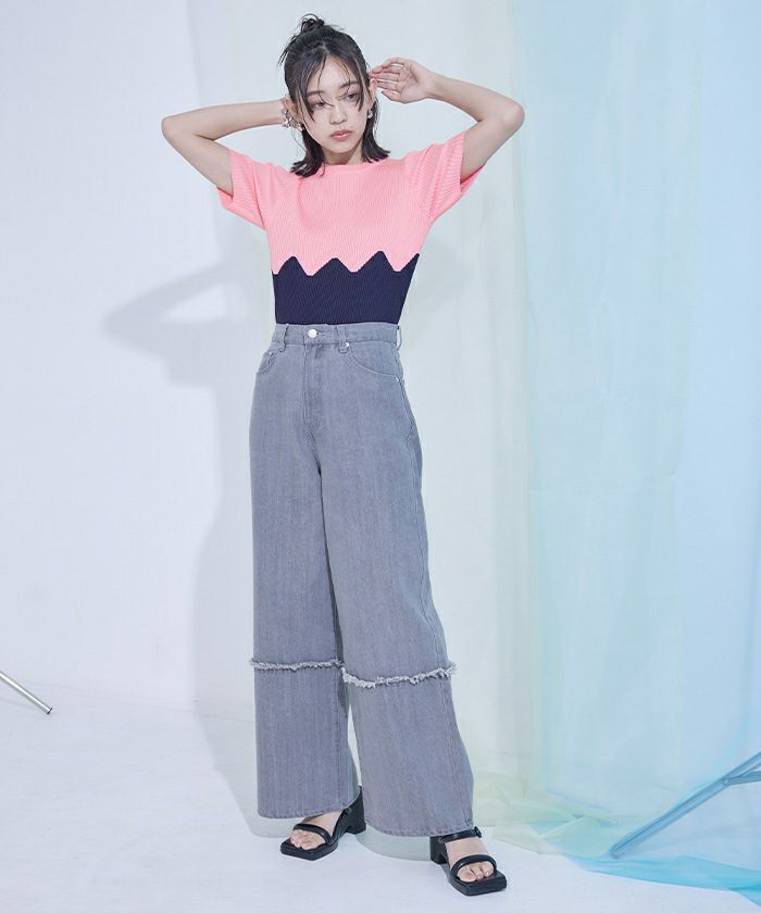 トップス bibi SHOPLIST限定】GGハーフZIPニットトップス[品番：MKSW0067041