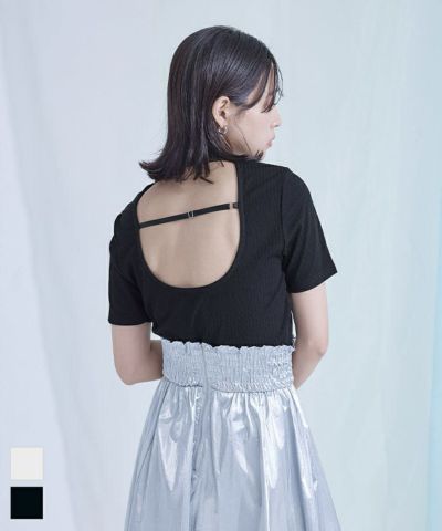 バックオープンリブトップス〔メール便可／40〕