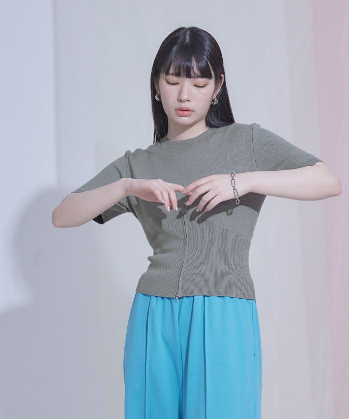 裾ジップ半袖トップス〔メール便可／90〕 | miette