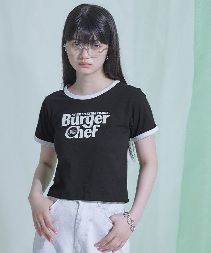 【  Jeans】ロゴプリント クロップド Tシャツ 半袖 ロゴプリントクロップドTシャツ〔メール便可／50〕 | miette