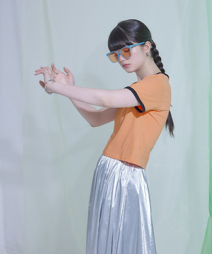 【  Jeans】ロゴプリント クロップド Tシャツ 半袖 ロゴプリントクロップドTシャツ〔メール便可／50〕 | miette