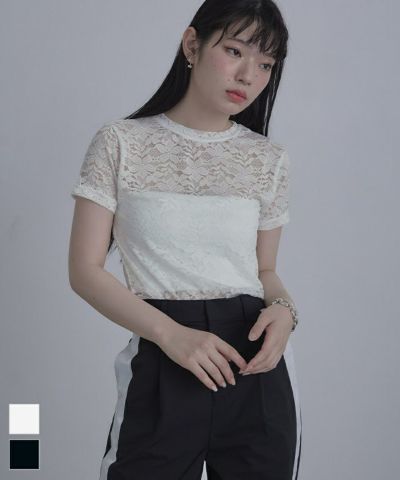 レースコンパクトTシャツ〔メール便可／40〕