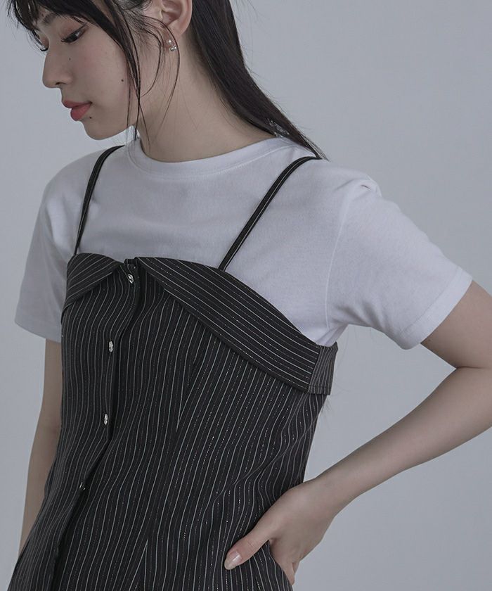 Horme ピンタックストライプビスチェ ハンドメイドニットビスチェ｜STYLEMIXER（スタイルミキサー