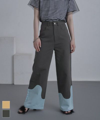 ウェーブ切替ワイドパンツ