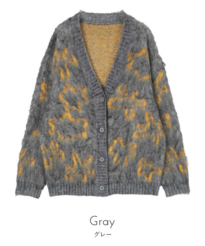 TTT_MSW フラワージャガードニットカーディガン 22SS TTT MSW(ティーモダンストリートウエア) 「Flower Jacquard Knit