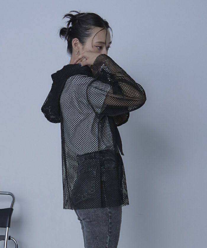 LUIK 2000s mesh parka メッシュパーカー／ホワイト LUIK 2000s mesh parka メッシュパーカー／ホワイトアウトレ