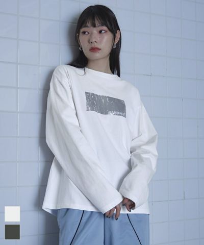 箔プリントオーバーサイズロンT〔メール便可／100〕