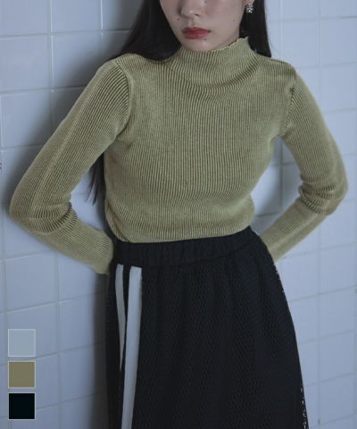 ストーンウォッシュハイネックニット