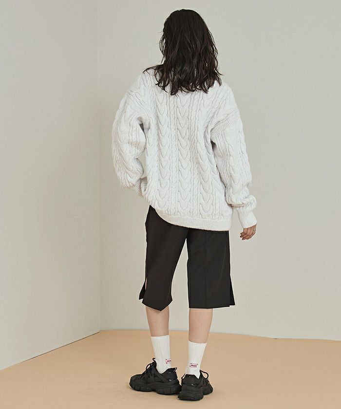 オーバーサイズケーブル編みニット | miette
