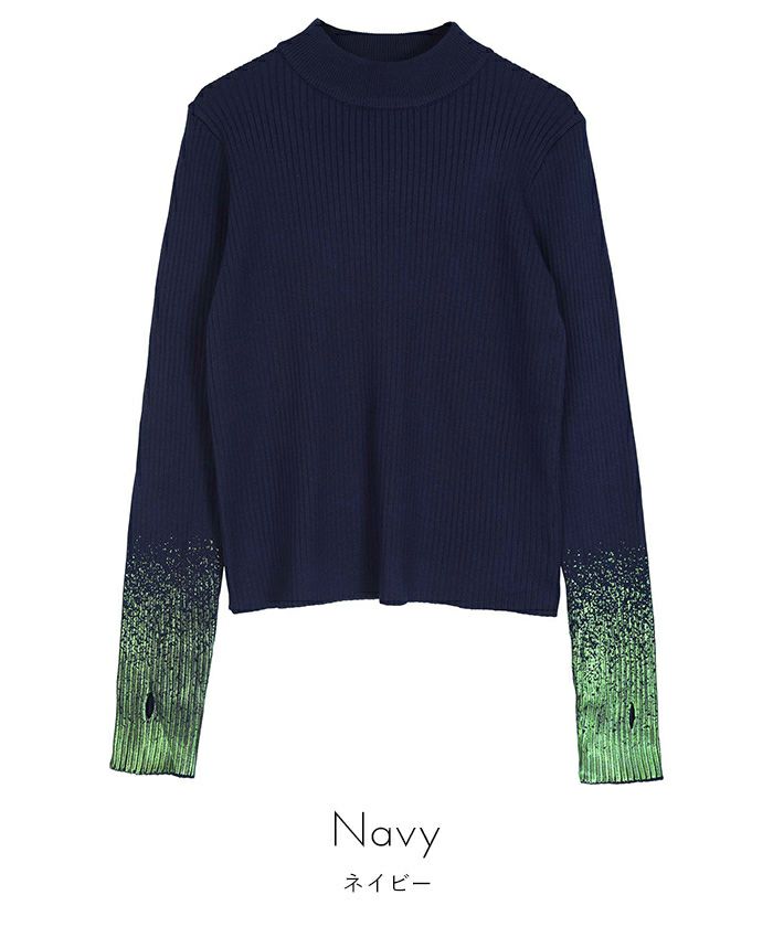 箔プリントリブニット | miette