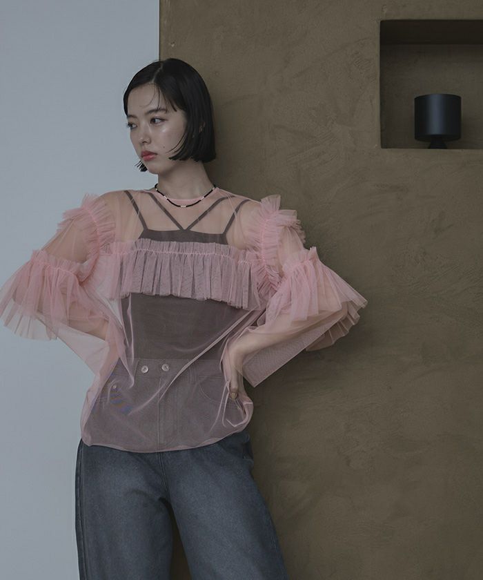 チュールフリルプルオーバー〔メール便可／25〕 | miette