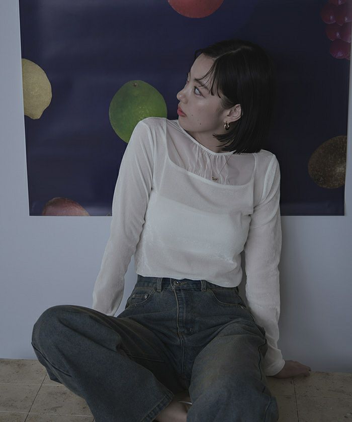 シアー切替ベロアトップス〔メール便可／100〕 | miette