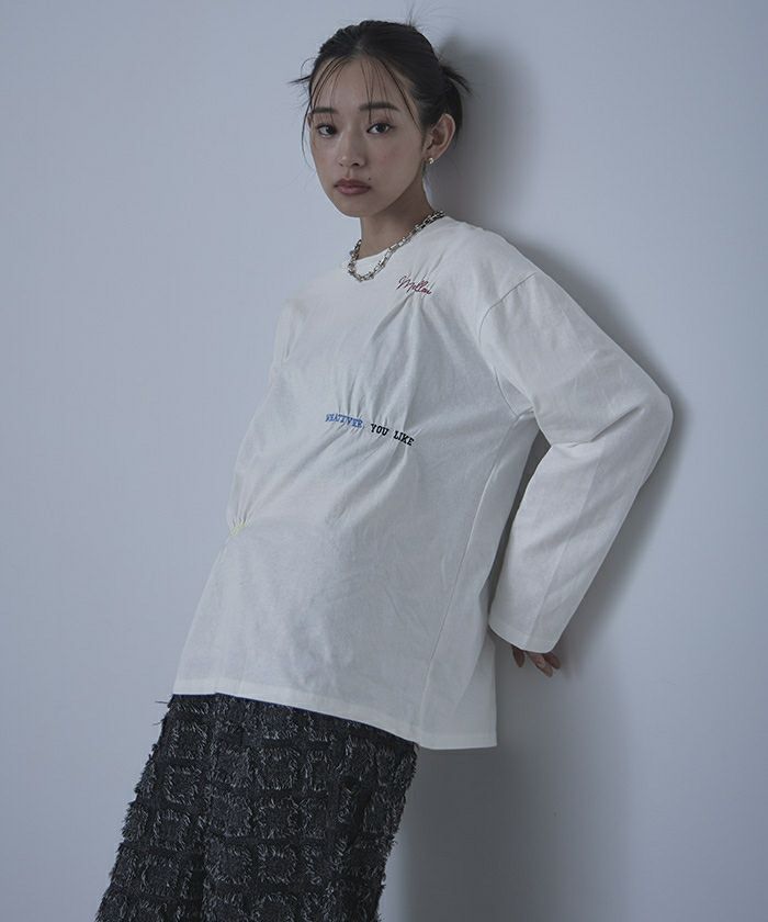 ランダム刺繍ロンT〔メール便可／100〕 | miette
