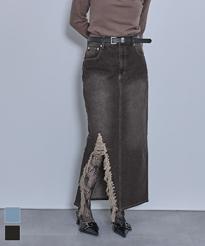 DT★Max Mara★rapt ロングデニムスカート 5101015606002-a-dry.jpg