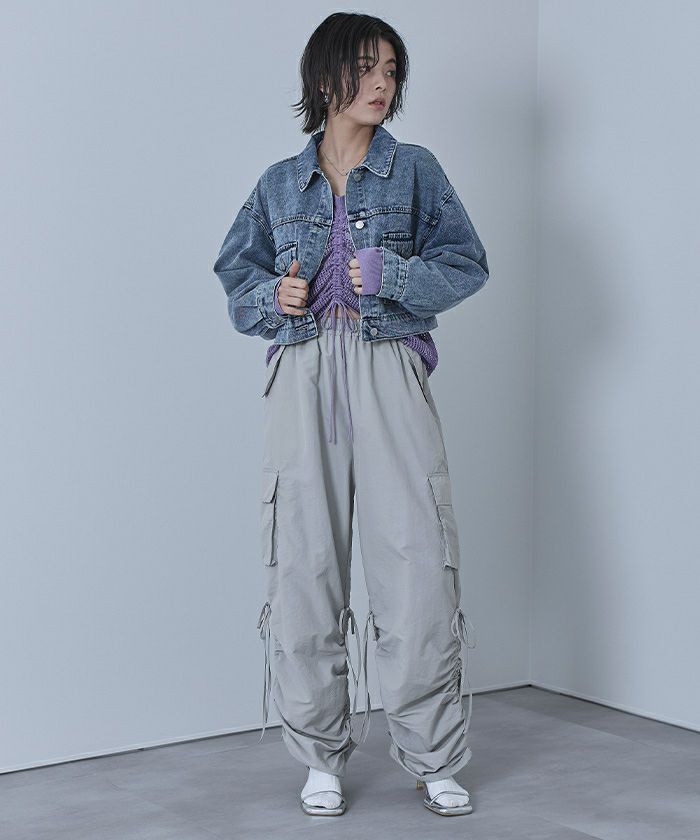 ★maとa★【新品タグ付き】ジャスグリッティー　ドロストカーゴパンツ ニット裾ドロスト付きカーゴパンツ - YEVS