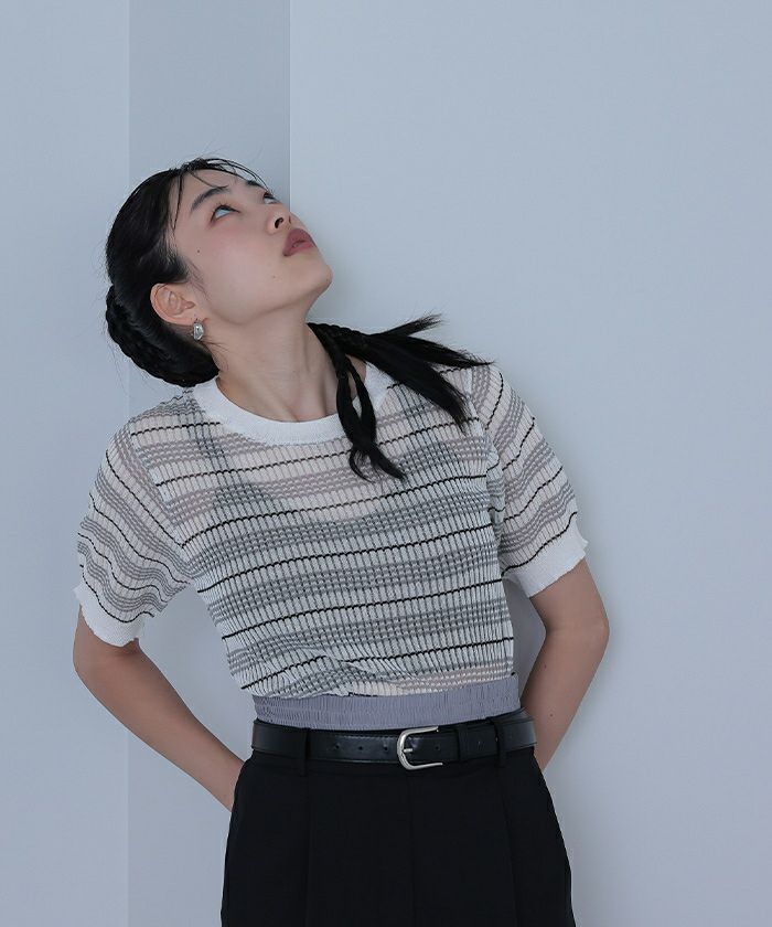 STELLA McCARTNEY マルチボーダートップス シルク混コットン 0434534005741an_2