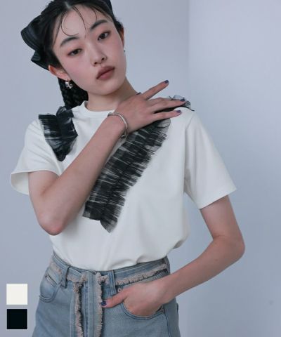 チュールフリルTシャツ〔メール便可／100〕