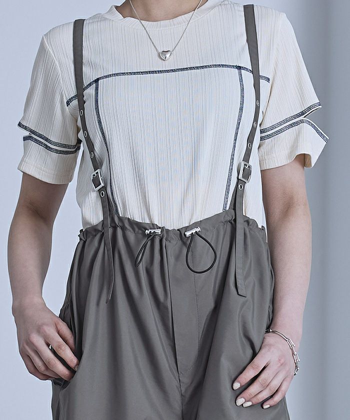 BEAMS BOY サスペンダー付きパラシュートパンツ サスペンダー付きパラシュートパンツ | miette