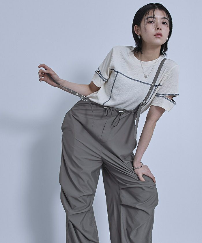 BEAMS BOY サスペンダー付きパラシュートパンツ BEAMS BOY (BEAMS BOY) US ARMY Over Pants (pants, overalls