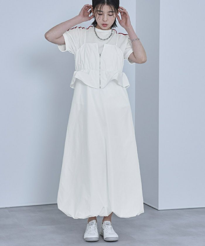 bibiy. セレナバルーンワンピース フロントジップバルーンワンピース | miette