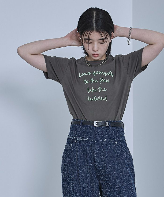 ブラシ刺繍Tシャツ〔メール便可／90〕 | miette