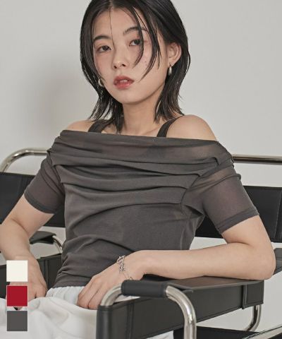 オフショルシアートップス〔メール便可／25〕