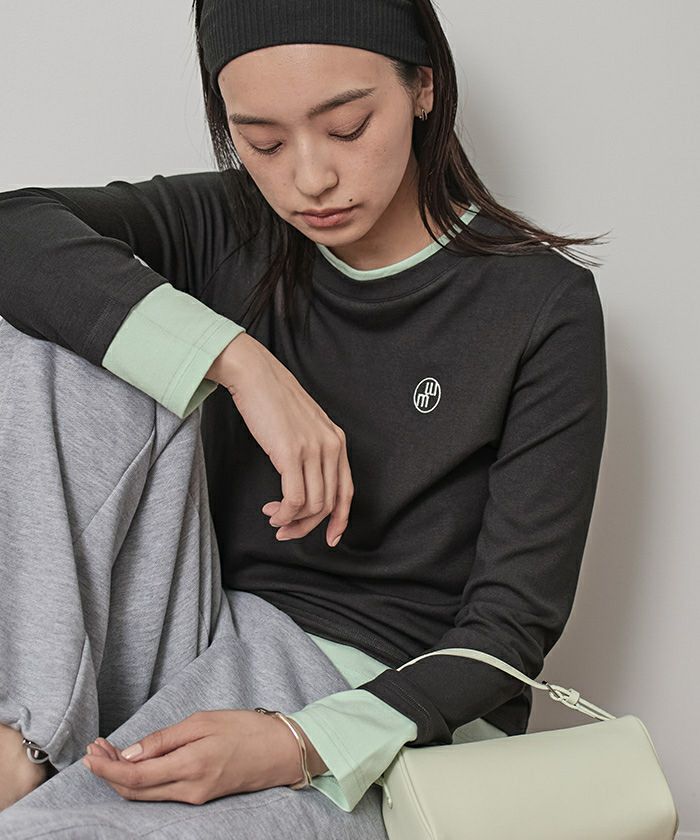 レイヤードカットソーセットトップス レイヤード風クルーネックカットソートップス | miette