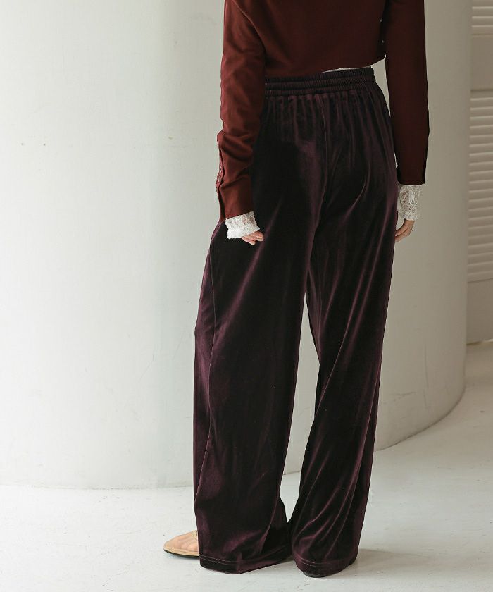 美品✨　キャサリンハムネット　ベロア　セットアップ　フレアパンツ　ボルドー　M 美品✨ キャサリンハムネット ベロア セットアップ フレアパンツ