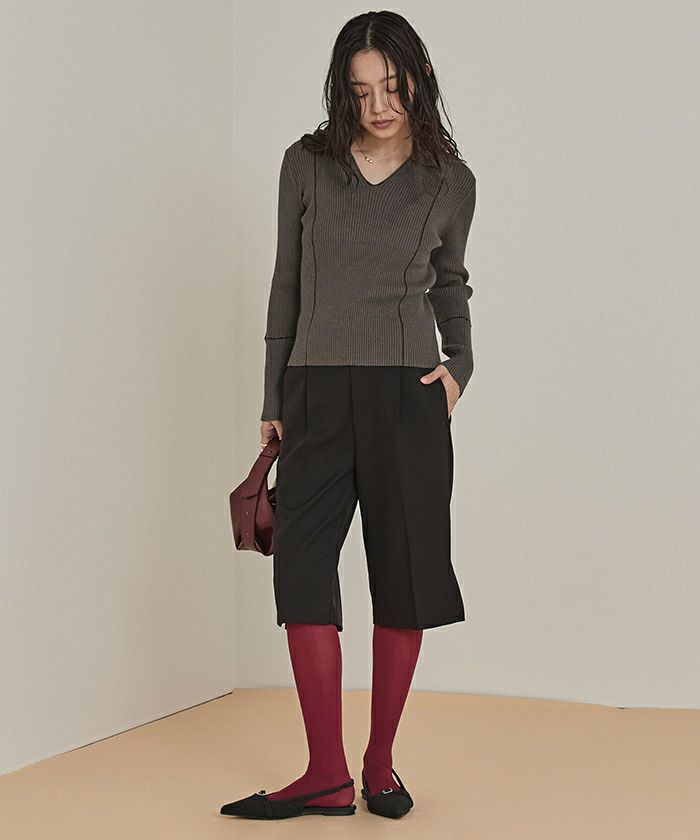 レディースサイズL 未着用⭐️Resurrectoin セーターカラーグレー Viola e ニット セーター サイドスリットハイネックニット