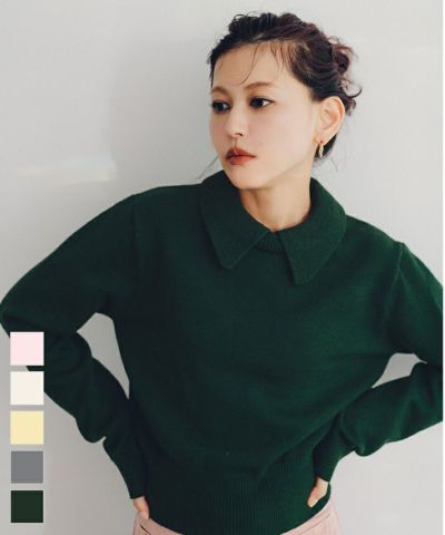 襟付きショートニット