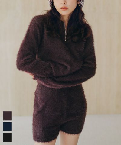 シャギーニットショートパンツ〔メール便可／100〕